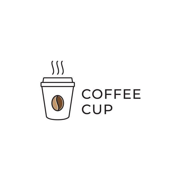 taza de café menú de marca diseño de logotipo vector gráfico