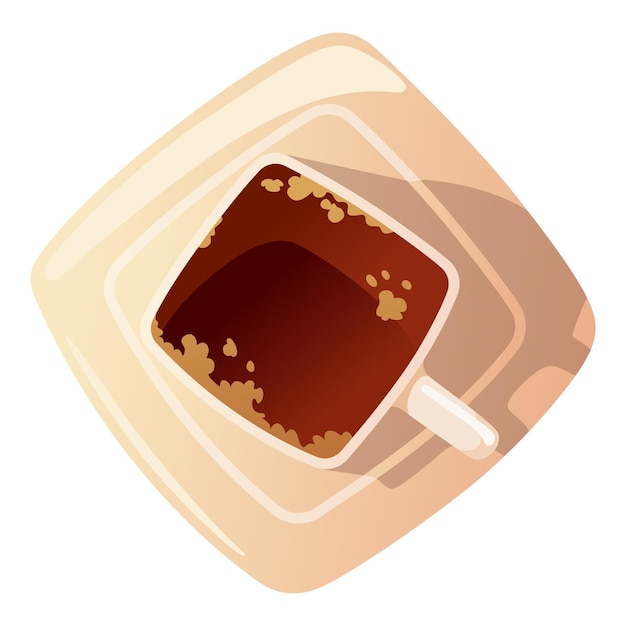 Una taza de café negro vista de arriba Vector realista