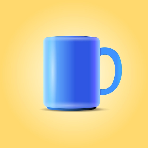 Vector taza de café o té azul aislado