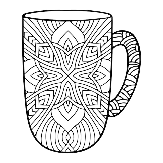 taza de café o té estilo garabato Dibujos para colorear