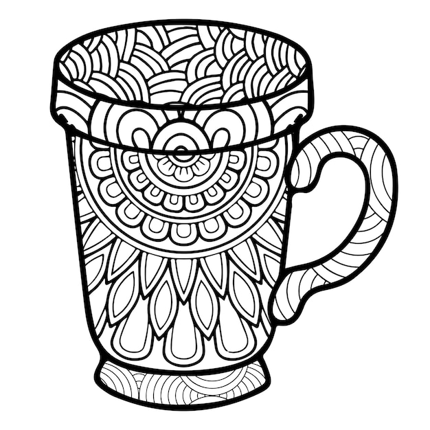 taza de café o té estilo garabato Dibujos para colorear