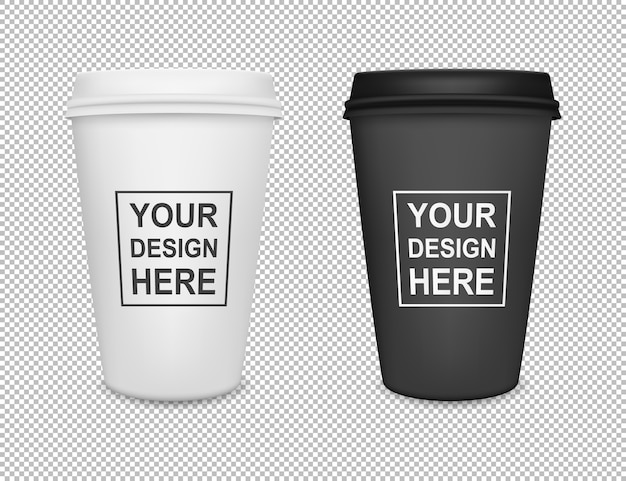 Vector taza de café de papel en blanco realista