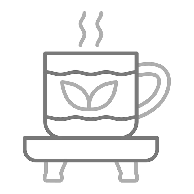 una taza de café con una planta en ella