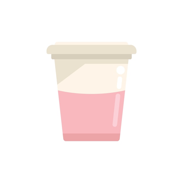 Taza de café de plástico biodegradable icono vector plano Reciclaje ecológico Residuos ecológicos aislados