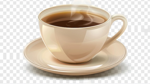 Una taza de café en un platillo en un plato