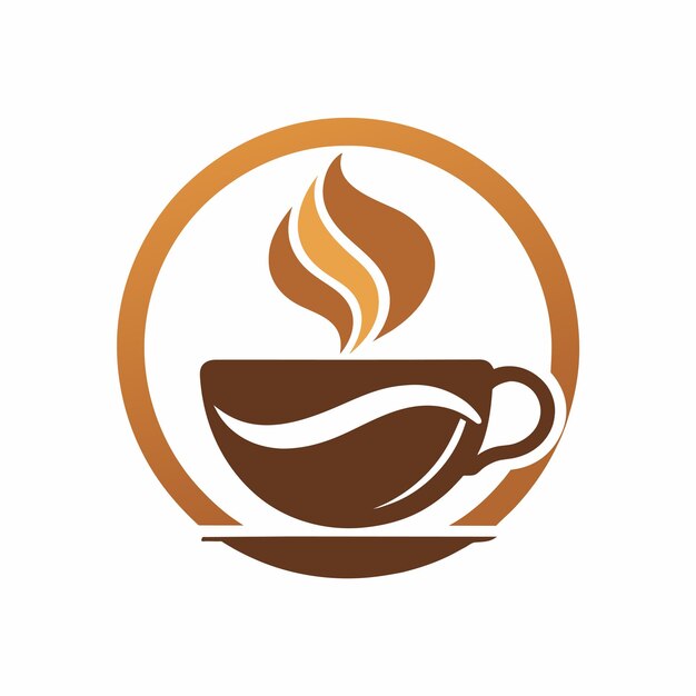 Una taza de café que emite vapor de la bebida caliente Un logotipo minimalista de una taza de cafe con vapor un diseño de logotipo vectorial moderno minimalista y simple