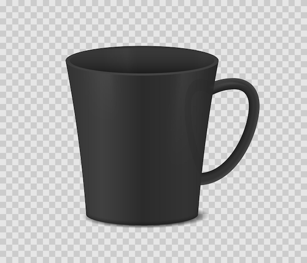 Vector taza de café realista sobre fondo transparente