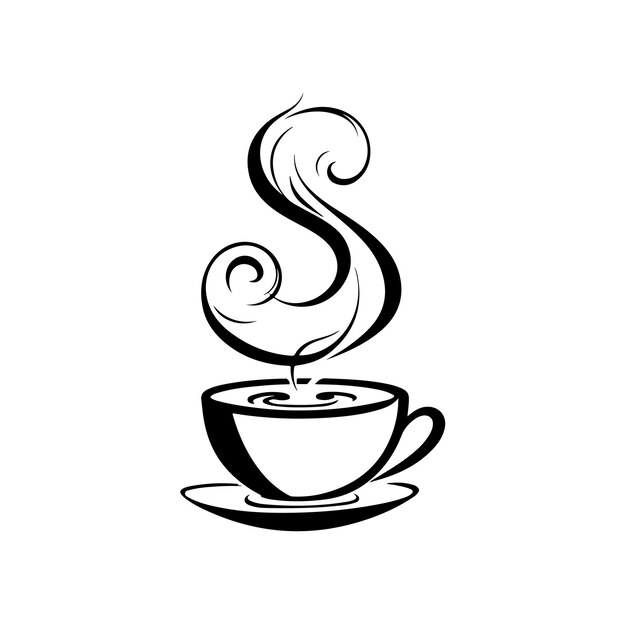 una taza de café con un remolino en ella