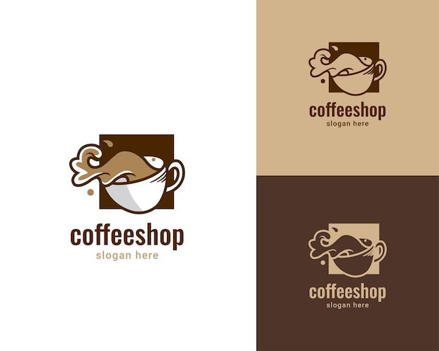 taza de café splash logo dibujado a mano