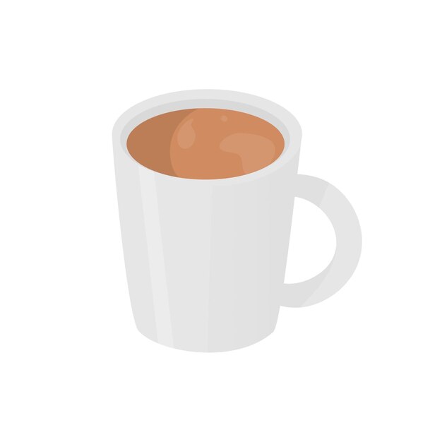 Taza de café taza frijol cafeína capuchino expreso americano arabica ilustración vector diseño plano