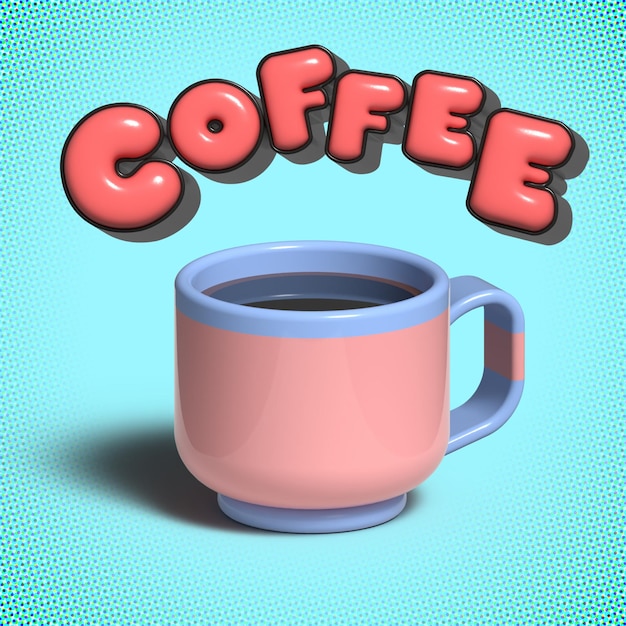 Vector una taza de café de tres centavos.