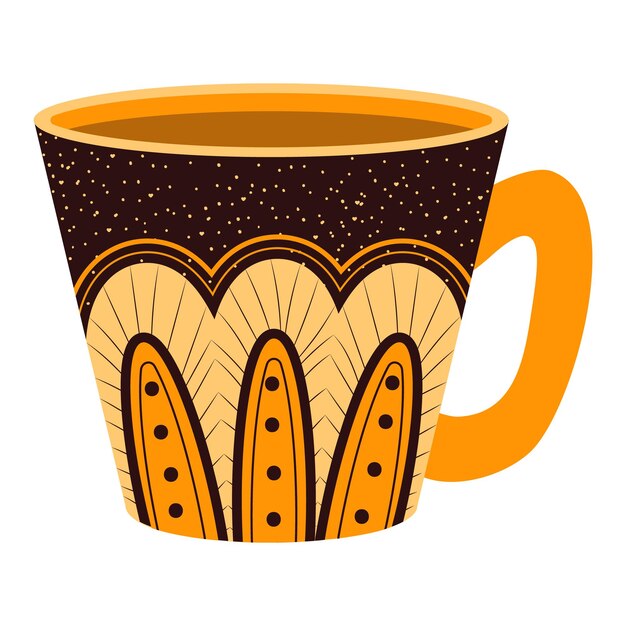 Taza de cerámica naranja con diseño escandinavo