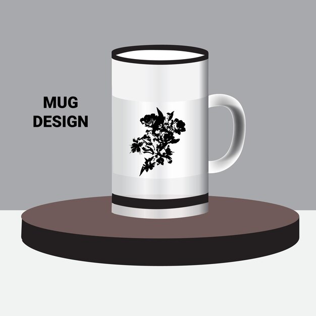 Vector taza de cerámica de plantilla blanca y limpia