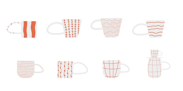 Taza de cerámica para té o café ilustración vectorial con taza gran diseño para cualquier propósito