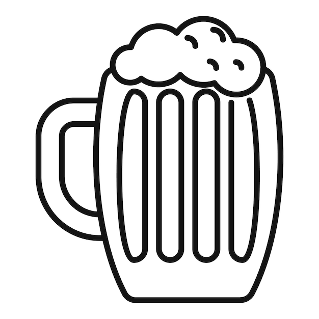 Taza de cerveza con dibujo de espuma ilustración minimalista