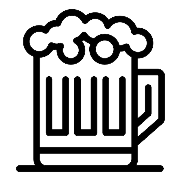 Una taza de cerveza espumosa de pie en el mostrador de la barra