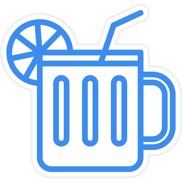 una taza de cerveza con un limón en ella y una imagen de una copa de limón