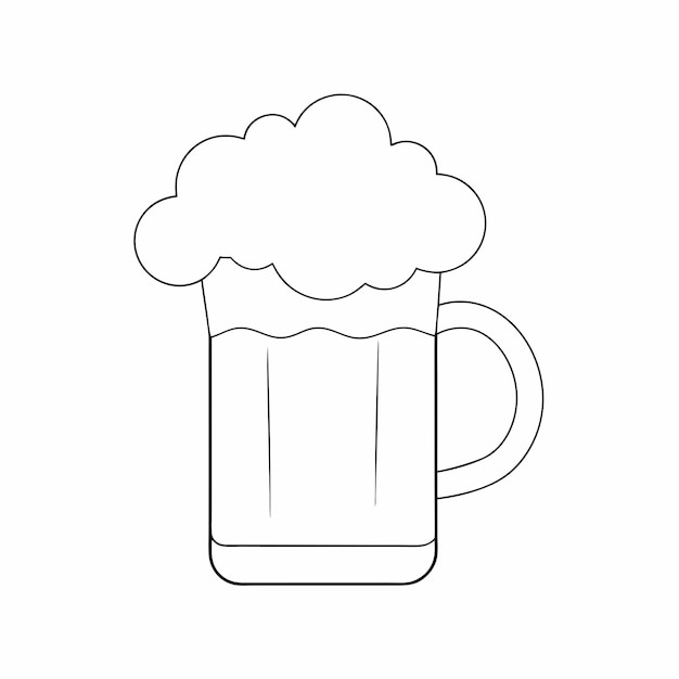 una taza de cerveza con una nube en la parte superior