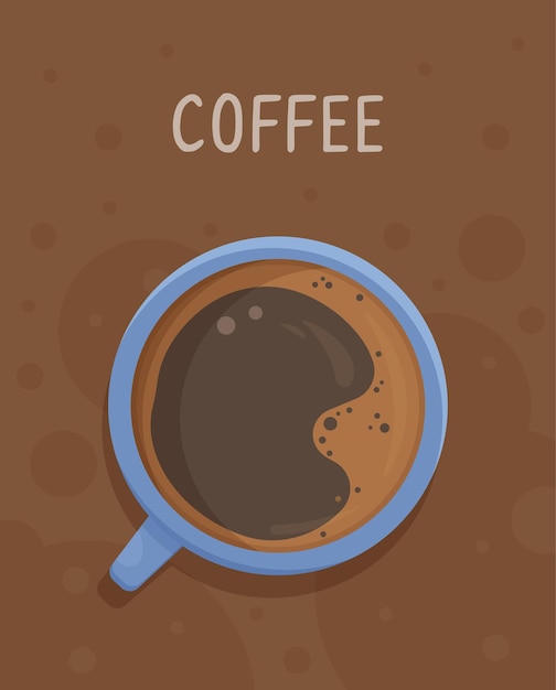 Una taza de delicioso café en la cafetería antes del día de trabajo Ilustración vectorial de café caliente