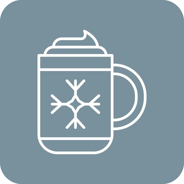 una taza con una flor en ella está en un fondo gris
