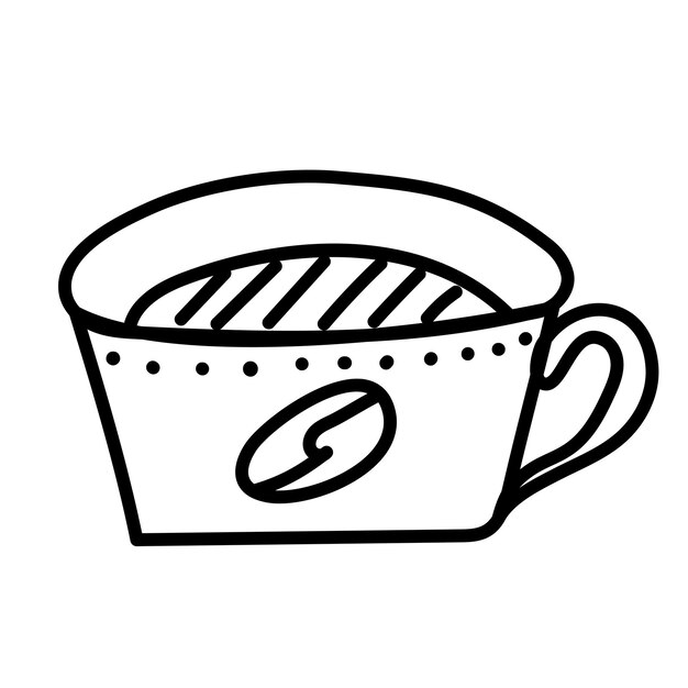 taza, en, garabato, estilo, bosquejo, aislado, vector
