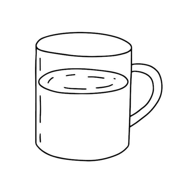 Taza de garabato con ilustración de vector de café