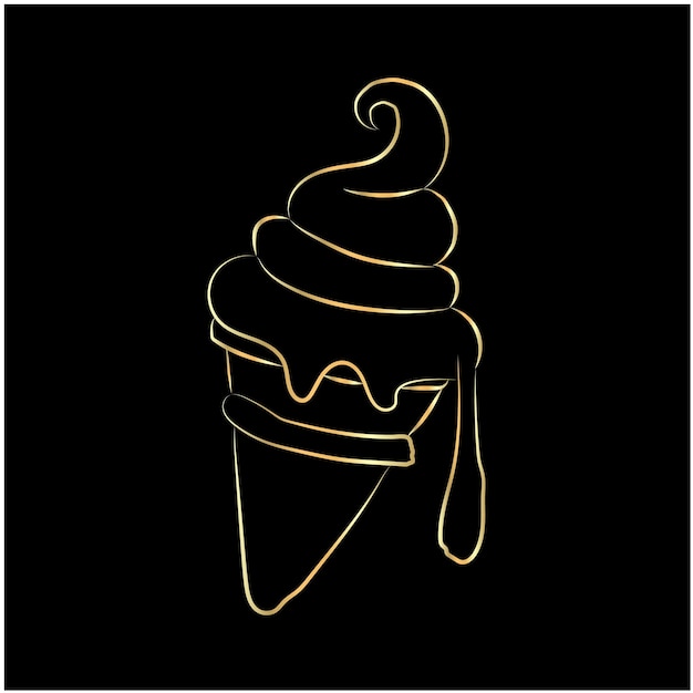 una taza de helado con una crema de chocolate en él