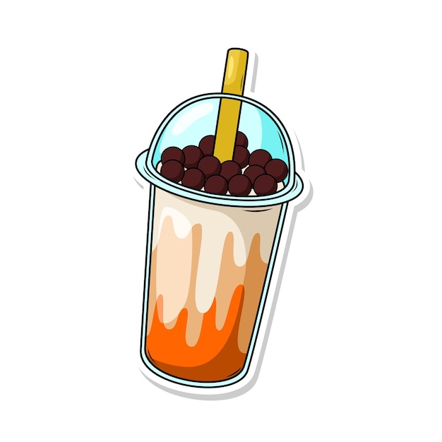 una taza de helado con una pajita en ella