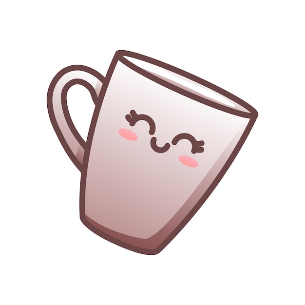 Vector una taza con un icono de vector de cara linda