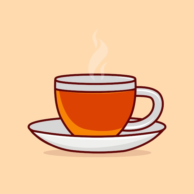 Taza de ilustración vectorial de té fresco. taza de té aislada de estilo plano diseño para puesto de té, carteles, web