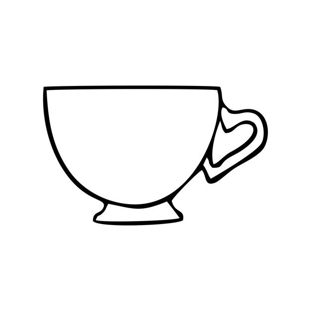taza con mango en forma de corazón