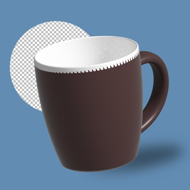 taza marrón vacía 3D