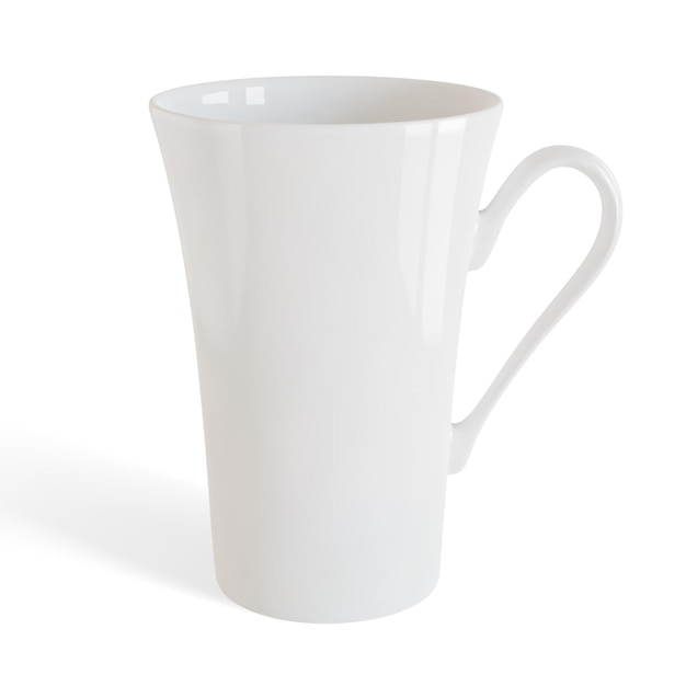 Vector taza o taza de té o café blanca aislada en una ilustración vectorial de fondo blanco