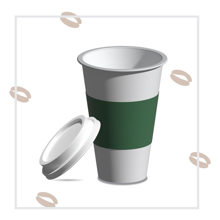 Vector taza de papel de café 3d