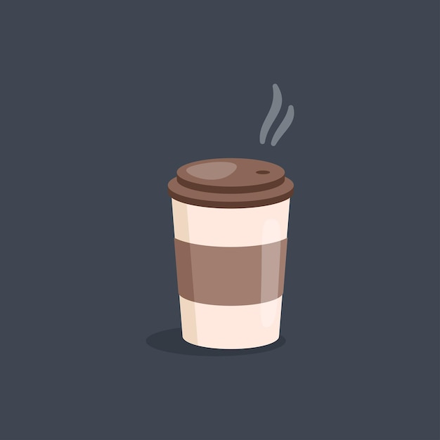 taza de papel de café en diseño vectorial plano