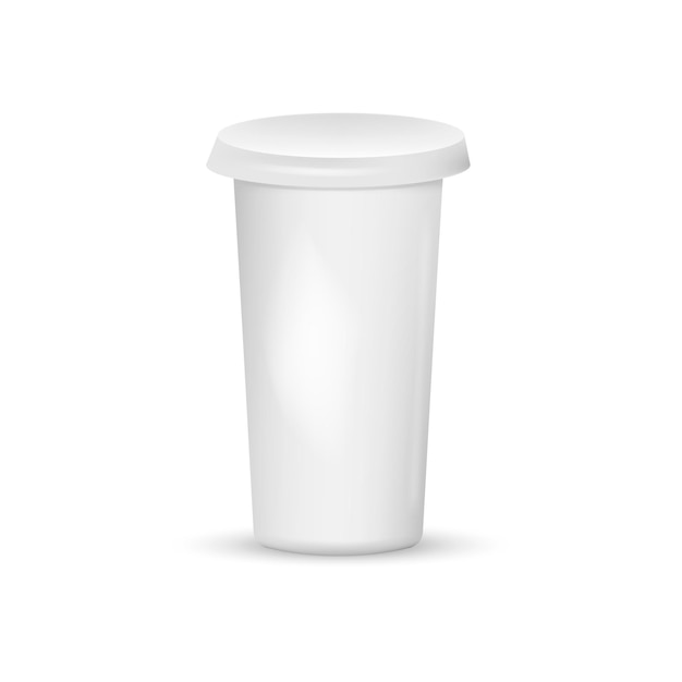 Taza de papel gris Ilustración vectorial aislada sobre fondo blanco