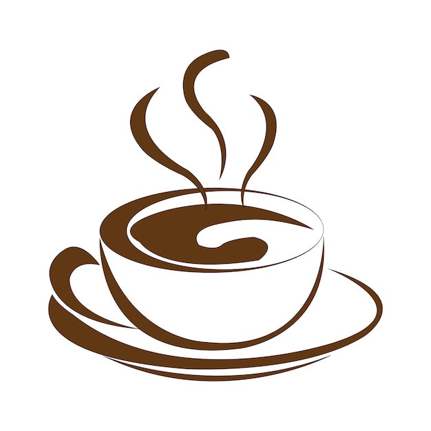 Una taza de plantilla de diseño de vector de logotipo de icono de café