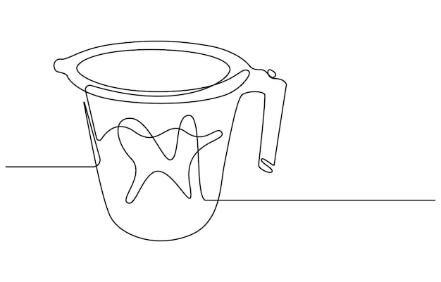 Taza de plástico con dibujo continuo de una línea