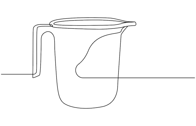 Taza de plástico con dibujo continuo de una línea