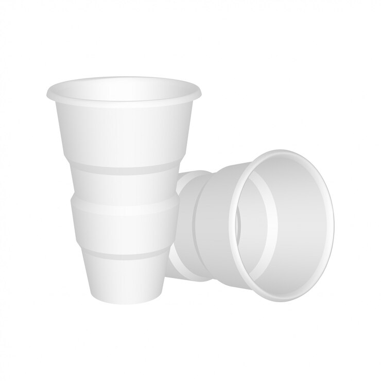 Vector taza de plástico realista.