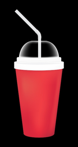 una taza de refresco en blanco