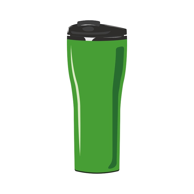 Vector taza reutilizable taza termo verde taza termo verde reducir los residuos plásticos alternativa saludable vector i