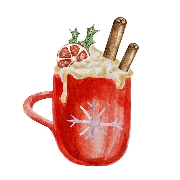 Taza roja con canela