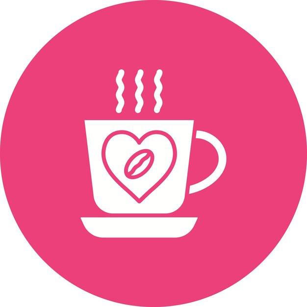 una taza rosa con un corazón en ella y un corazón en el medio