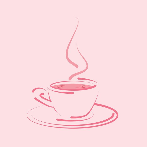 taza rosa hora del cafe