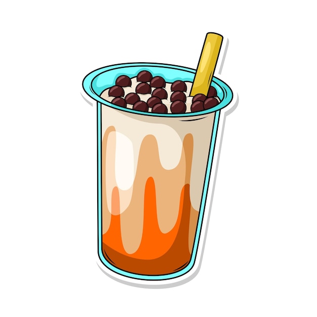 una taza de salsa de chocolate con una pajita en ella