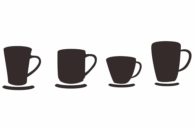 taza silueta vector icono aislado sobre fondo blanco