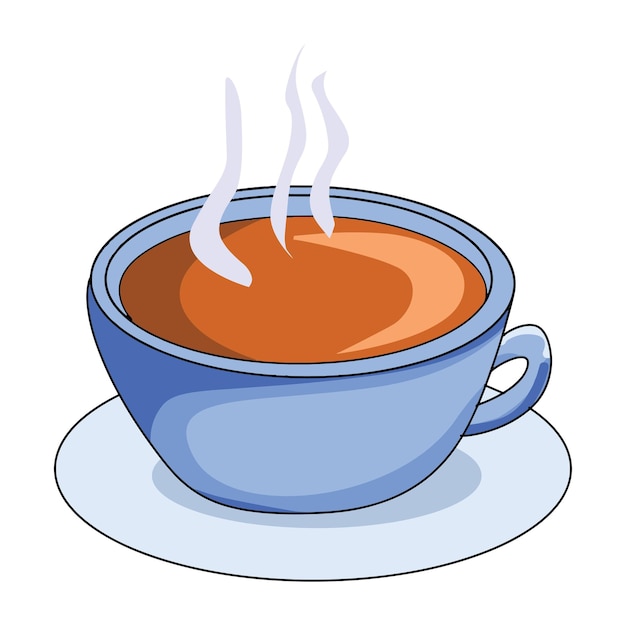 Taza de té aislada sobre un fondo blanco
