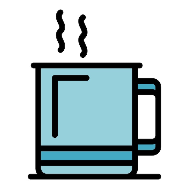 Taza de té caliente icono contorno vector bebida taza café jengibre color plano