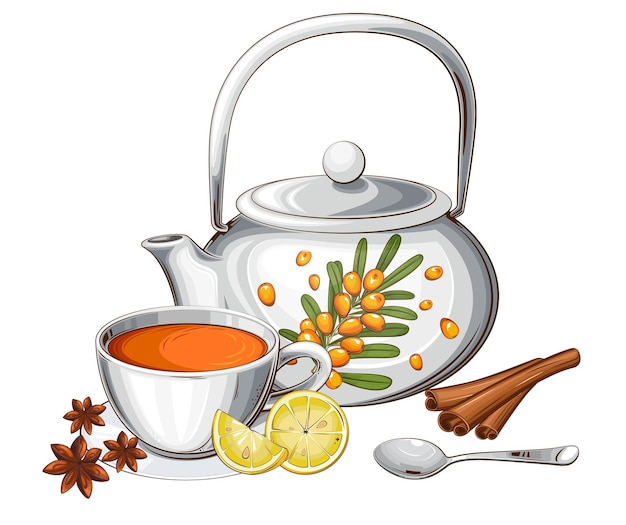 Taza de té con la colección de taza de té